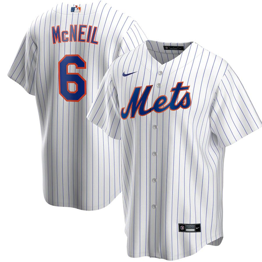 Mens New York Mets 6 Jeff McNeil Nike White Home Replica Player Name MLB Jerseys